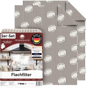 WEIDEBACH® 2x Flachfilter für Dunstabzugshaube - Universell passend und 100% kompostierbar