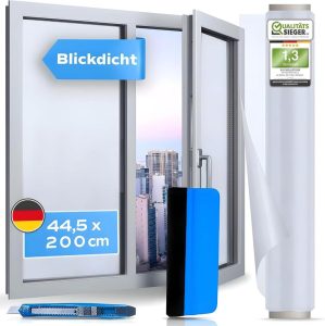 WindowShield® Fensterfolie Blickdicht | Selbstklebende Sichtschutzfolie Fenster | 44.5 x 200cm