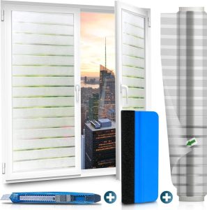 WindowShield® Sichtschutzfolie mit Streifenmuster – 90 x 200 cm