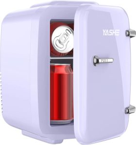 YASHE Mini Kühlschrank - 4 Liter, Thermoelektrische Kühlung und Erwärmung, Ideal für Schlafzimmer, Büro und Auto