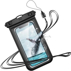 YOSH Wasserdichte Handyhülle für iPhone, Samsung, Xiaomi, Huawei - 6,8 Zoll IPX8 Unterwasser Handytasche - A-schwarz