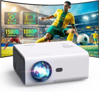 YUZINO 2024 Mini Beamer - Elektrischer Fokus, 15000Lumen, Full HD 1080P WiFi Bluetooth Projektor