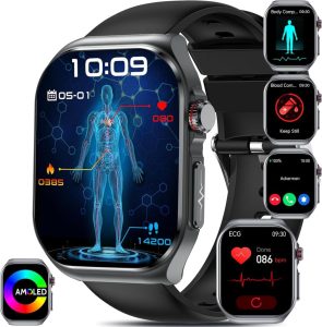 YYKY Smartwatch Damen Herren mit EKG+HRV/Harnsäure/BMI Funktionen