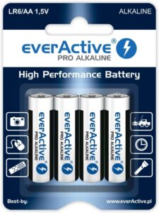 EverActive AA Batterien Pack of 4 Pro Alkaline Mignon LR6 R6 1.5V: Höchstleistung und Langlebigkeit