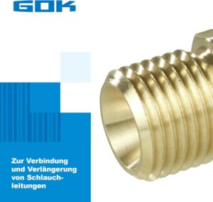 GOK Gasschlauch Verbinder in Metallischer Farbe - Größe 1/4''