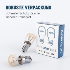 greate. Backofenlampe E14 15W - 2er Pack hitzebeständige Ofenlampe