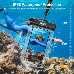 Gritin Wasserdichte Handyhülle 2 Stück - IPX8 Unterwasser Handytaschen mit Sicherheitsschleife für iPhone und Galaxy