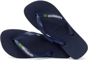 Havaianas Brasil Logo Zehentrenner Unisex Erwachsene in Navy Blue