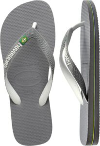 Havaianas Unisex Brasil Mix Zehentrenner in Steel Grey White White