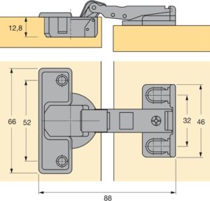 Hochwertiges Kühlschrankscharnier HETTICH ET 582-72134