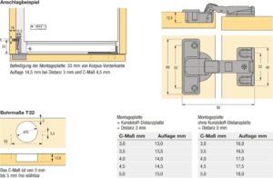 Hochwertiges Kühlschrankscharnier HETTICH ET 582-72134