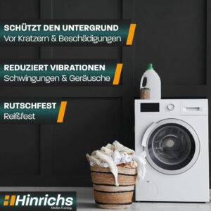 Hinrichs Antivibrationsmatte für Waschmaschinen 60 x 60 cm - Effektiver Schallschutz und Vibrationsdämpfung