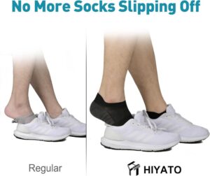 HIYATO Atmungsaktive Sneaker Socken für Herren und Damen - 10 Paar in Schwarz