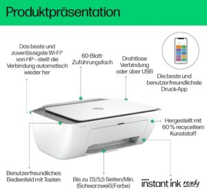 HP DeskJet 2820e Multifunktionsdrucker: Drucken, Scannen und Kopieren mit einem Gerät