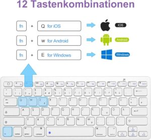 JADEMALL Bluetooth Tastatur Tablet: Kabellose Verbindung und Deutsches QWERTZ Layout