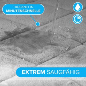 JAWAonline Badezimmerteppich Grau - Extrem saugfähige und rutschfeste Badematte mit Memoryschaum