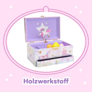 Jewelkeeper Schmuckaufbewahrung Glitzer Regenbogeneinhorn-Spieluhr & Schmuckset für kleine Mädchen - Rosa