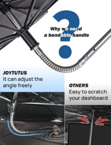 JOYTUTUS Auto Sonnenschutz Frontscheibe mit UV-Schutz und verstellbarer Stange