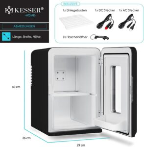 KESSER® 2in1 Mini Kühlschrank und Kühlbox mit 15 Liter Fassungsvermögen und Heizfunktion - Ideal für Unterwegs