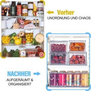 Kühlschrank Organizer Set in Blau Grau - 9er Set in 3 Größen