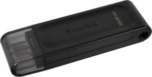 Kingston DataTraveler 70 - DT70/64GB USB-C-Stick, Schwarz