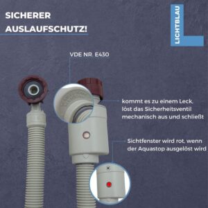 Lichtblau Aquastop Schlauch für Waschmaschine und Geschirrspüler