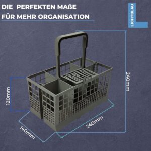 Lichtblau Besteckkorb für Spülmaschine - Grau, Universal, Stabil und Hitzebeständig