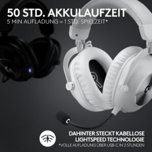 Logitech G PRO X 2 LIGHTSPEED Wireless Gaming Headset - Weiß Premium Edition