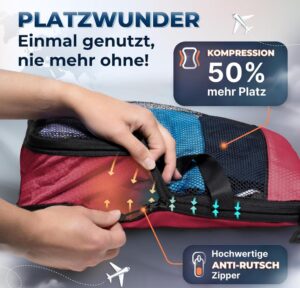 LOONARA Travel Compression Packing Cubes Set - Die ultimative Lösung für mehr Platz im Koffer & Rucksack