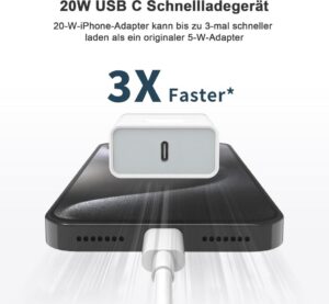 Lynban USB C Adapter, 20W Schnellladegerät für iPhone und AirPods