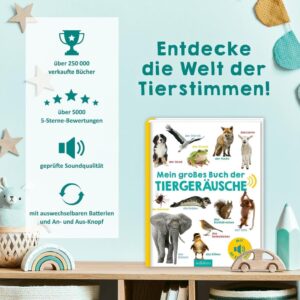 Mein großes Buch der Tiergeräusche: Hochwertiges Soundbuch für Kinder ab 24 Monaten