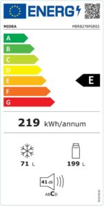 Midea MERB276FGE02A Kühl-/Gefrierkombination - Dein zuverlässiger Partner für frische Lebensmittel