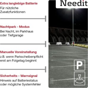 Needit Park Lite SOLAR - Die elektronische Parkscheibe mit zahlreichen Funktionen