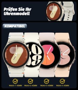 NEWZEROL 4 Stück Schutzfolie Kompatibel für Samsung Galaxy Watch 4 / Watch 5/ Watch 6/ Watch 7 40mm Displayschutz