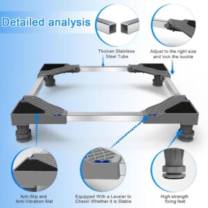 NIUXX Verstellbares Waschmaschinen Untergestell mit Stoßdämpfungsfunktion und 4 Füßen