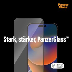 PanzerGlass™ Clear Glass Displayschutz für iPhone 14 Pro Max - Ultra klarer, starker Schutz mit Anti-Fingerprint Beschichtung