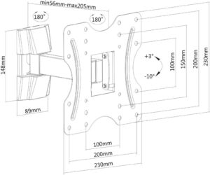 PureMounts FM10-200 Wandhalterung für TV Geräte - Flexibel, Robust und Stilvoll