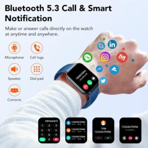 QCOQ Smartwatch für Herren und Damen mit Telefonfunktion und 1.96 Zoll Touchscreen