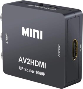 QGECEN Mini RCA Composite AV zu HDMI Video Audio Konverter Adapter Box