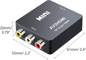 QGECEN Mini RCA Composite AV zu HDMI Video Audio Konverter Adapter Box