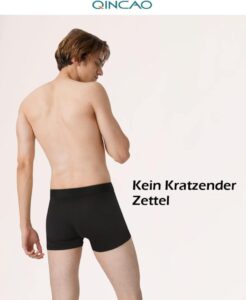 QINCAO Boxershorts Herren 6er Pack - Baumwolle Unterhosen in Schwarz