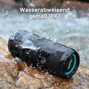 RIENOK Bluetooth Lautsprecher - Kabellose Musikbox mit Licht und Bass