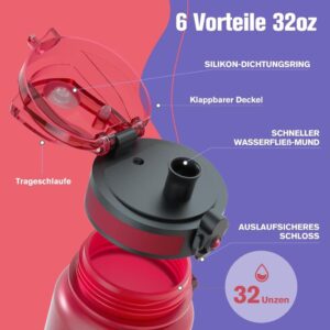 Sahara Sailor Sport Trinkflasche - BPA-frei Tritan, auslaufsicher, 1L Kapazität