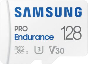 Samsung PRO Endurance 128 GB microSD-Karte mit SD-Adapter - Perfekt für Videoüberwachungssysteme, Dashcams und Bodycams