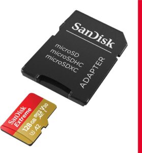 SanDisk Extreme microSDXC UHS-I Speicherkarte 128 GB: Perfekt für Smartphones, Actionkameras und Drohnen