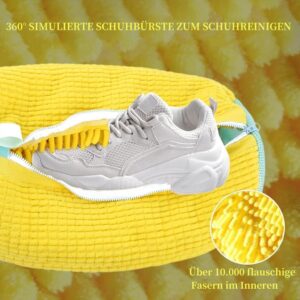 Schuhwaschbeutel 360° Reinigung, stoßdämpfend und lärmmindernd, Gelb, 2er Pack