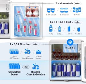 Stillstern Mini Kühlschrank E 45L: Praktischer und leiser Kühlschrank für jeden Raum