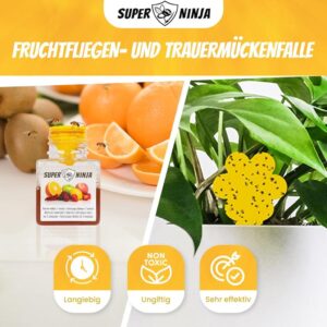 Super Ninja Geldsticker und Fruchtfliegenfalle – Effektive und umweltfreundliche Schädlingsbekämpfung