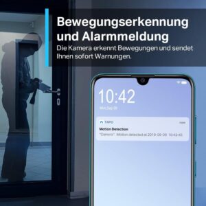 Tapo TP-Link C210P2 WLAN IP Überwachungskamera mit Linsenschwenkung, Neigung und 3MP-Auflösung - 2 Stück