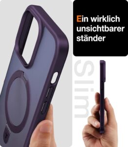 TORRAS Ostand iPhone 14 Pro Max Hülle mit MagSafe und Unsichtbarem Ständer in Lila